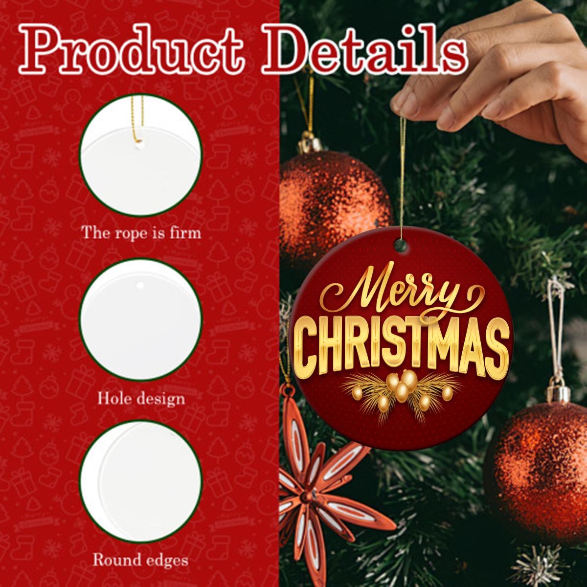 Round Christmas Ceramic Decoration Ornaments