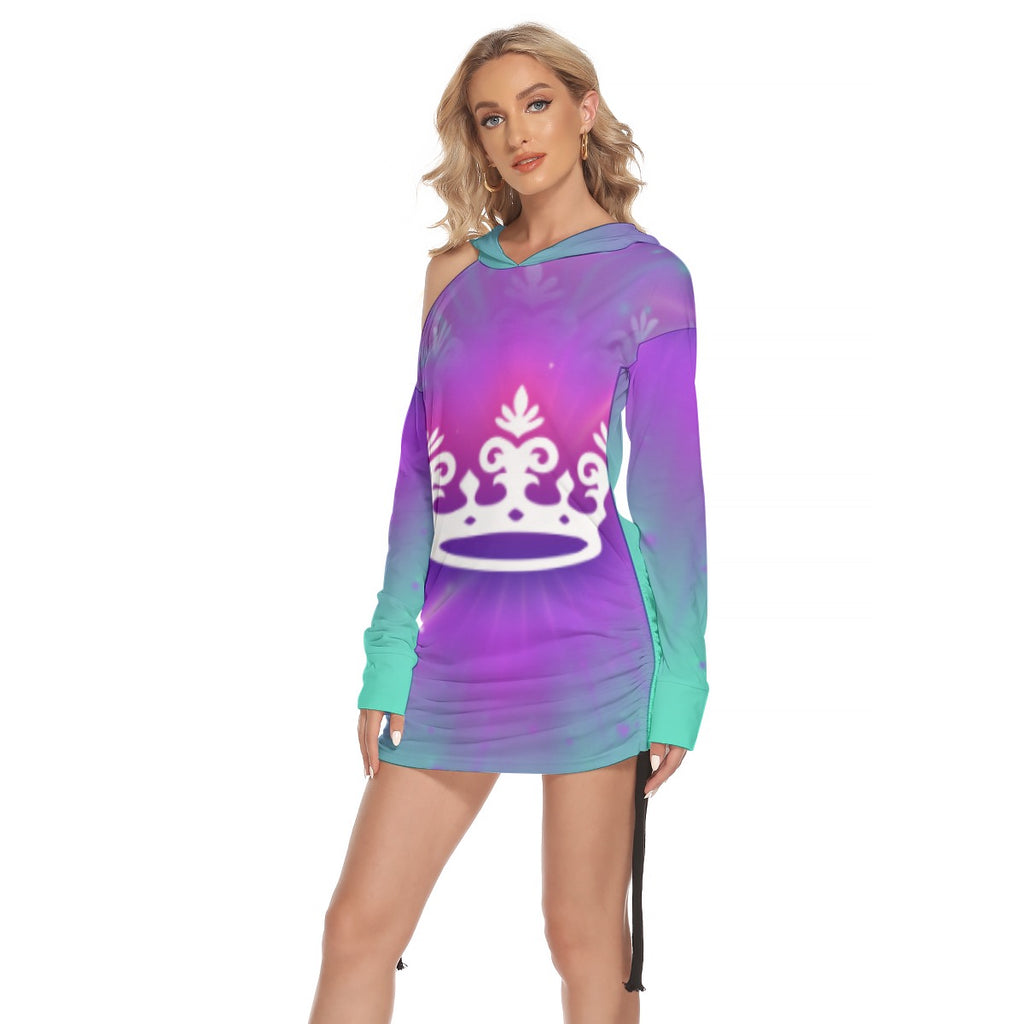 Neon Crown off the shoulder sweater dress