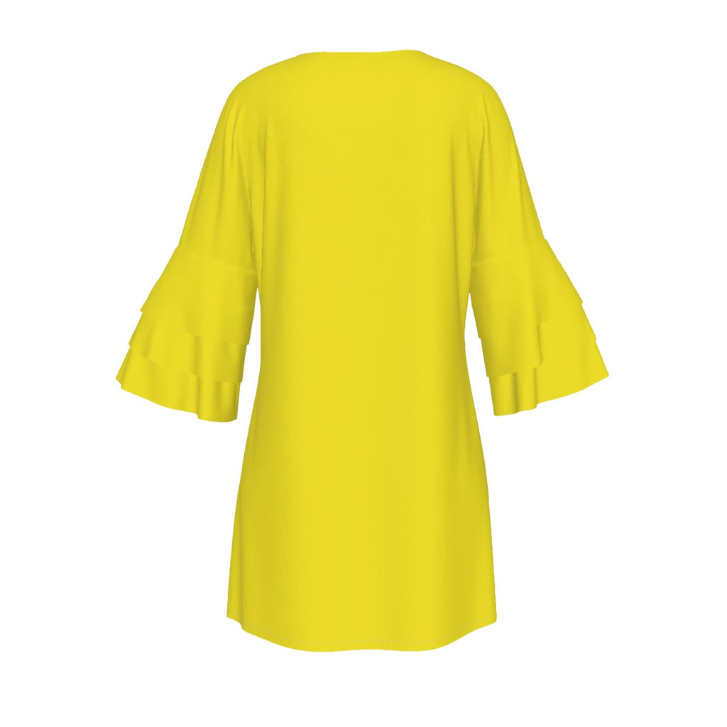 Phoenix Rising Women's Stacked Ruffle Sleeve Dress