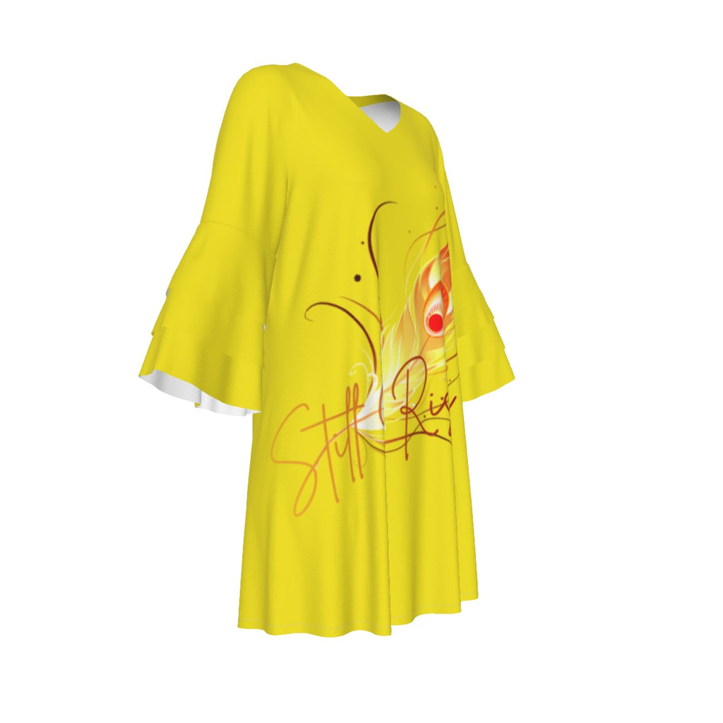 Phoenix Rising Women's Stacked Ruffle Sleeve Dress