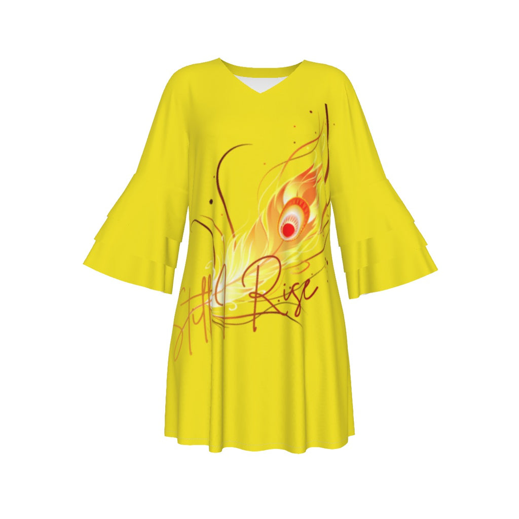 Phoenix Rising Women's Stacked Ruffle Sleeve Dress